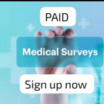 Paid survey for patients and caregivers